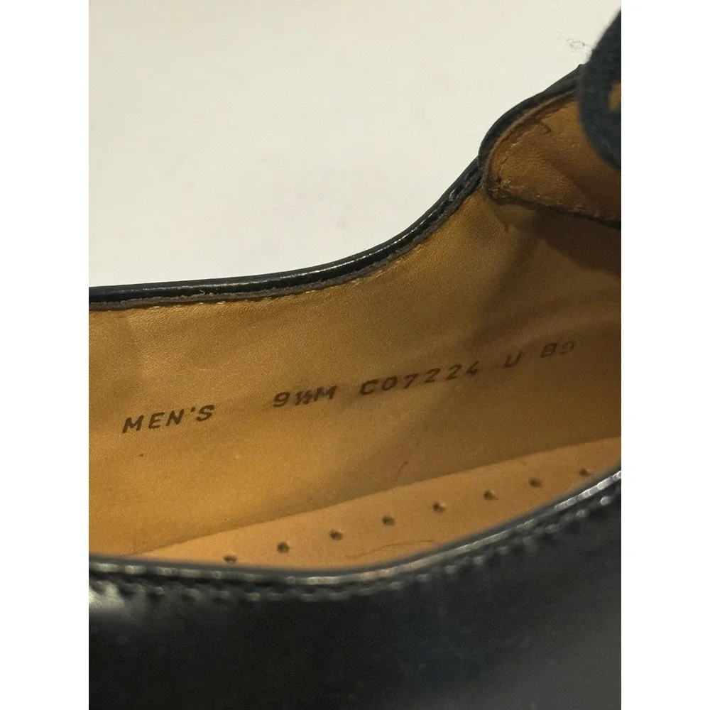 Cole Haan Leather Split Toe Stitched Oxfords  Men's Size 9.5 Black Shiny